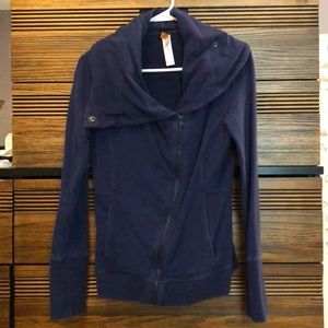 Small blue asymmetrical Lucy jacket